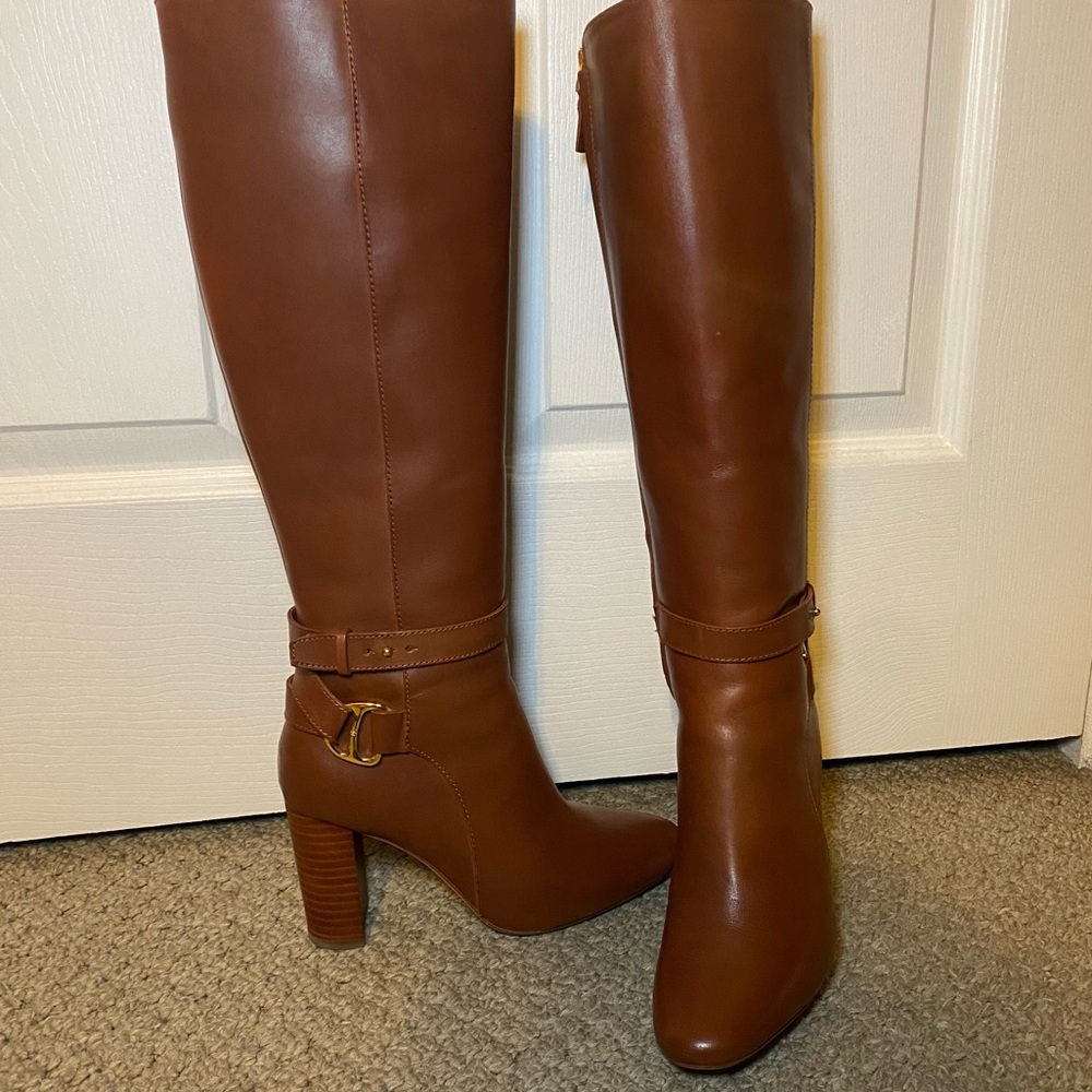 Lauren Ralph Lauren Makenna Leather Riding Boot Size 6